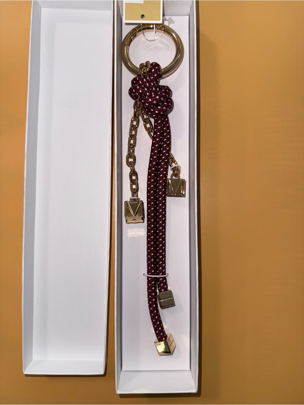 MICHAEL Michael Kors Gold-Tone Charm Novelty with Speckled Mulberry Tassel NWT